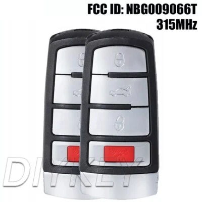 2 NBG009066T Remote Key Fob for Volkswagen Passat 2006-2013 CC 2007-2014 315MHz Foto 1 de 4
