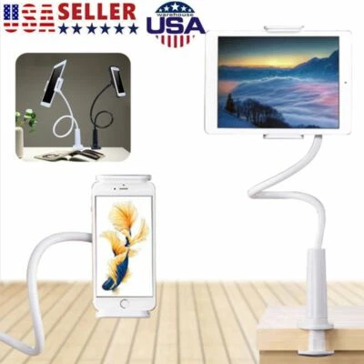 360º Lazy Tablet Holder Car Mount Stand Flexible Arm Desktop Bed for iPhone iPad - Image 1 of 4