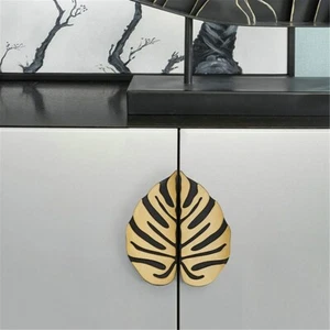 Leaf Design Kitchen Cabinet Pulls Silver Leaves Drawer Pulls Handles Door Handle - Picture 1 of 19
