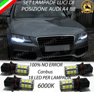 4x LUCI DI POSIZIONE P13W 18 LED DRL 6000K AUDI A4 B8 S4 CANBUS NO ERROR DIURNE - Foto 1 di 2