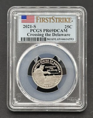 25C 2021-S Graded Crossing Delaware Deep Cameo Proof PCGS PR69DCAM - Image 1 of 2