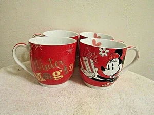 Set of 4 Minnie Mouse Season's of Wonder Red Coffee Mugs 4011280 - Picture 1 of 8