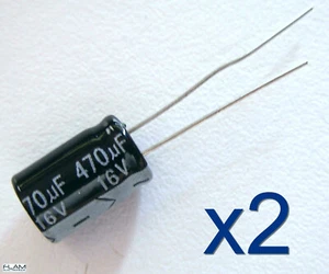 2x Condensateur électrolytique 16V 470uF /2pcs Radial Aluminium Capacitor 8x12mm - Foto 1 di 2