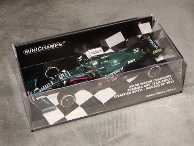 Minichamps F1 1:43 S Vettel Aston Martin F1 Team AMR21 Monaco GP 2021 - Image 1 of 4