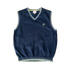 Brooks Brothers Sweater Vest Mens V Neck Navy Blue Supima Cotton Logo Size L