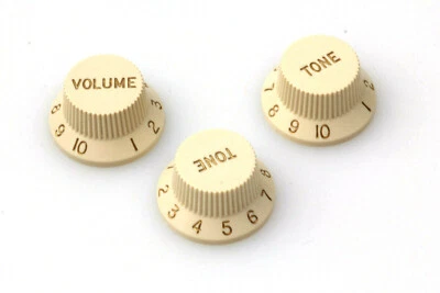 LUTHIERSUPPLY ST Knob Set (3) "True to Vintage" fits Strat® US/CTS Potis