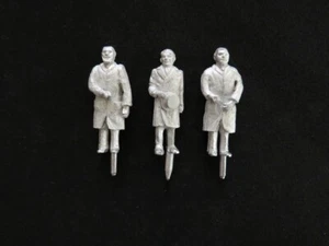A.B.S SIDELINES  0 GAUGE  WHITE METAL:  FUNERAL DIRECTORS ( x 3 ) S.S48 - Picture 1 of 2