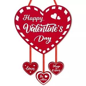 Valentine's Day Door Hanging Sign Wall Window Door Wreath Sign for Wedding Decor - Picture 1 of 6