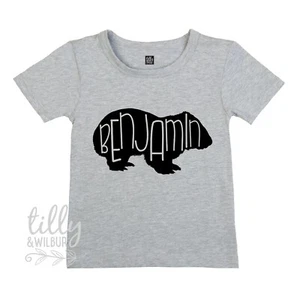 Personalised Wombat T-Shirt For Boys, Aussie Themed Gift, Gift From Australia - Picture 1 of 6
