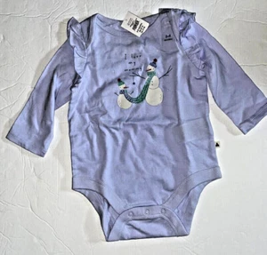 baby GAP light blue baby girls long sleeve body suit Snowmom "I love mommy" NWT - Picture 1 of 4