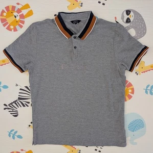 Ben Sherman Mens Classic Fit Collar Interest Polo Shirt Top Grey XL Mod Skinhead - Picture 1 of 13