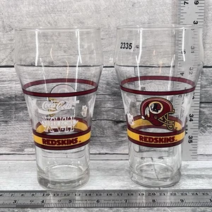 Coca Cola Coke Two Glasses NFL Super Bowl XVII XXII Washington Redskins NFL 2335 - Picture 1 of 8