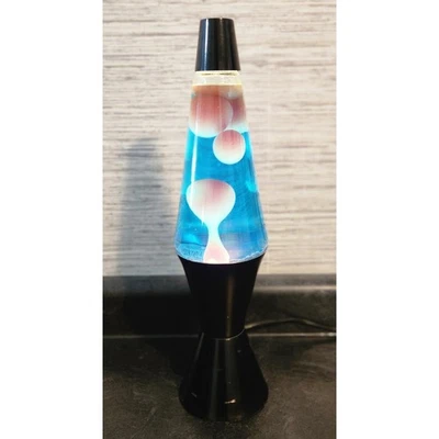 Vintage Lava Lamp Turquoise Liquid Black Base Retro Novelty Lighting - Image 1 of 4