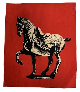 Vintage the Art of Batik Chinese Horse Fabric Artwork - Picture 1 of 3
