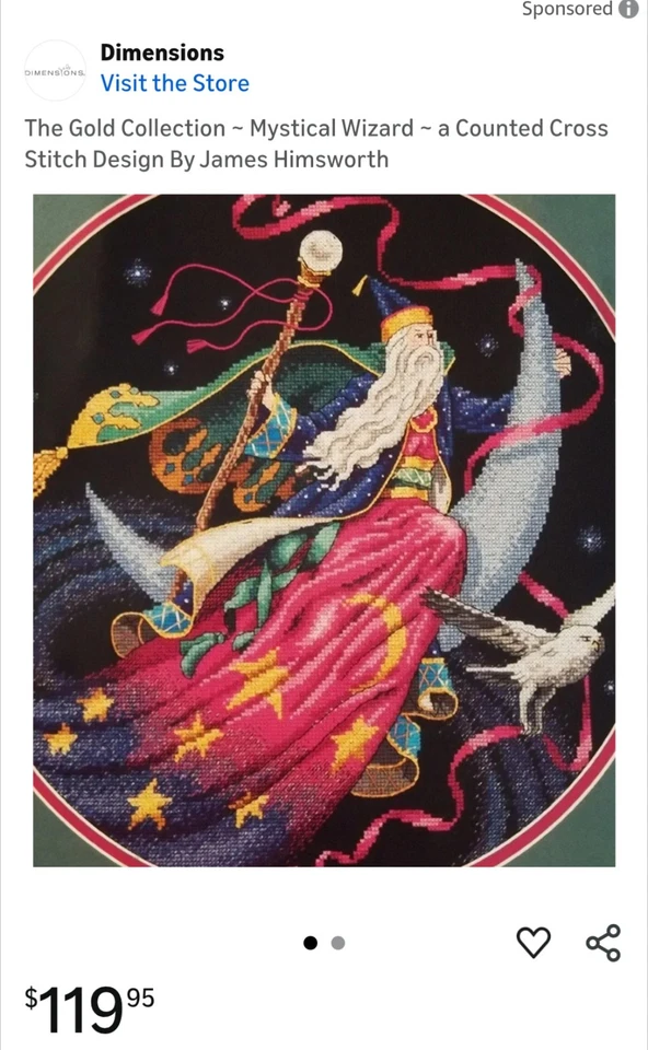 Dimensions Gold Collection Cross Stitch Kit 3838 Mystical Wizard