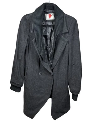 Chaquetón Free People Gianna de lana negro para mujer talla S cuello chal tejido extraíble Foto 1 de 4