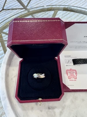 Cartier Trinity Rolling Ring 18k Tri-Color Gold Size 49 - Image 1 of 4