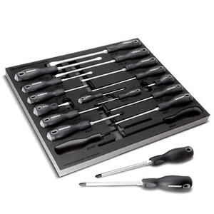 Powerbuilt 17 Piece Pro Tech Double Injection Screwdriver Set - 949018 - Afbeelding 1 van 6