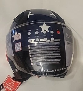 Motorcycle Helmet American Red/White/Blue Copter LS2 Adult Open Face Large - Imagen 1 de 14