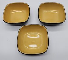 Corelle Hearthstone Black Golden Stoneware Square Soup Cereal Bowls Nice Heavy 