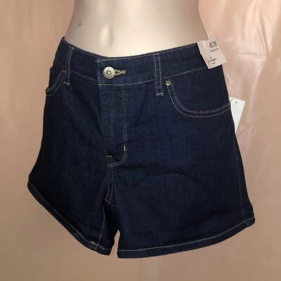 Nwt Jessica Simpson Women’s Junior Charmer Dark Wash High Waist Shorts Sz 8 32 W - Image 1 of 4