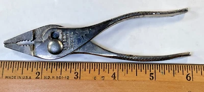 Vintage S&H Co  RED DEVIL 5" Slip Joint Pliers No. 1024 USA Made - Image 1 of 4