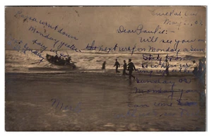 SHIPWRECK LIFEBOAT EUREKA HUMBOLDT COUNTY CALIFORNIA 1907 REAL PHOTO POSTCARD - Picture 1 of 2