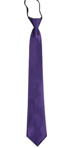 Corbata lisa de poliéster "púrpura" para hombre de 2 o 3 pulgadas tejida preatada con cremallera - Imagen 1 de 1