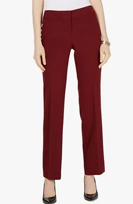 Pantalones de vestir elásticos Nine West para mujer talla 4 borgoña "The Trouser" nuevos con etiquetas Foto 1 de 4