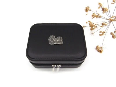 Shih Tzu on Black Travel Jewellery Box Shih Tzu Gift Dog Mum Dad Christmas Gift - Image 1 of 4