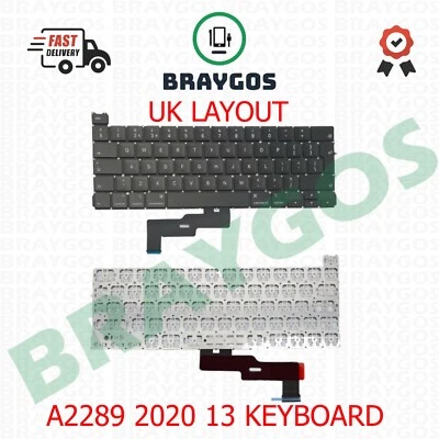 For Apple Macbook Pro Retina A2289 2020 13" UK Layout Laptop Keyboard Black - Image 1 of 3