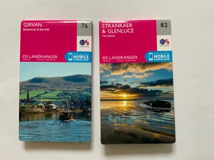 OS Landranger Maps Stranraer & Glenluce/Girvan 82/76. VGC - Picture 1 of 3