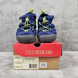 Keen Seacamp II CNX Sandals Childrens 13 Blue Depths/Lime Green Waterproof - Picture 1 of 12