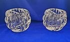 Tiffany & Co Crystal Votive Candle Holders Heavy Rope Ribbed 