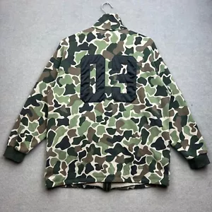 ADIDAS Originals Fleece Jacket Women UK 10 S Camo Zip Trefoil Pockets Firebird - Picture 1 of 12