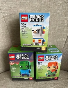 New & Sealed LEGO Minecraft Llama, Alex, Zombie Brickheadz Lot 40624 40625 40626 - Picture 1 of 2