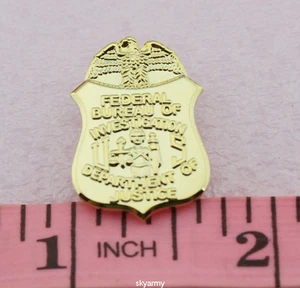 FBI DEPARTMENT OF JUSTICE LAPEL PIN. 1" - Picture 1 of 3