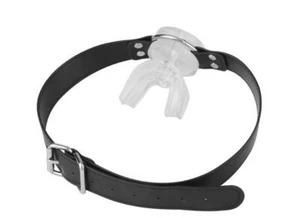 Bola bucal desmontable lengüeta fija de silicona Bondage transparente mordaza bucal - Imagen 1 de 8