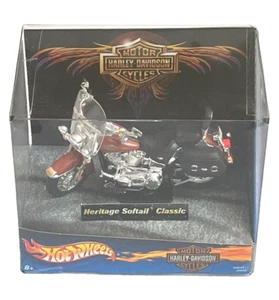 Vtg Hot Wheels Harley Davidson Heritage Softail Classic 1:18 Scale Diecast NIB - Picture 1 of 8