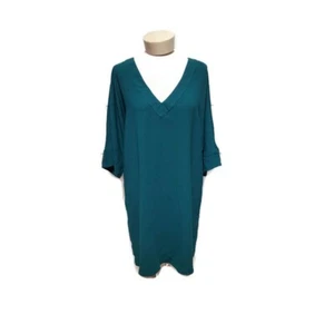 Trina Turk Dellia Green V- Neckline Dress Size M Short Sleeve New With Tags - Picture 1 of 14