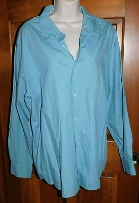 Camisa para hombre Route 66 azul con botones delanteros manga larga 100 % algodón talla grande Foto 1 de 4