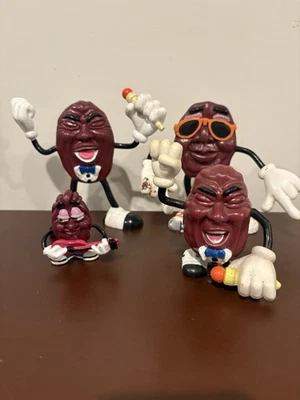 Vintage California Raisins Figurines Lot of 4 Hardee’s 1980 Collectible Toys PVC - Imagem 1 de 4