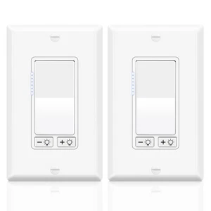 Interruptor atenuador de 3 vías 2PK, no se necesita cable neutro, 15A 120V para uso residencial - Imagen 1 de 9