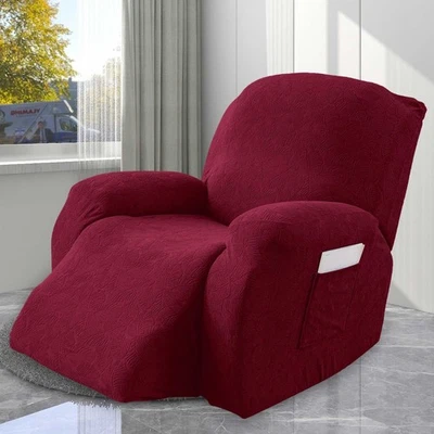 Waterproof leaf jacquard elastic lounge chair sofa cover, furniture protection - Image 1 of 4