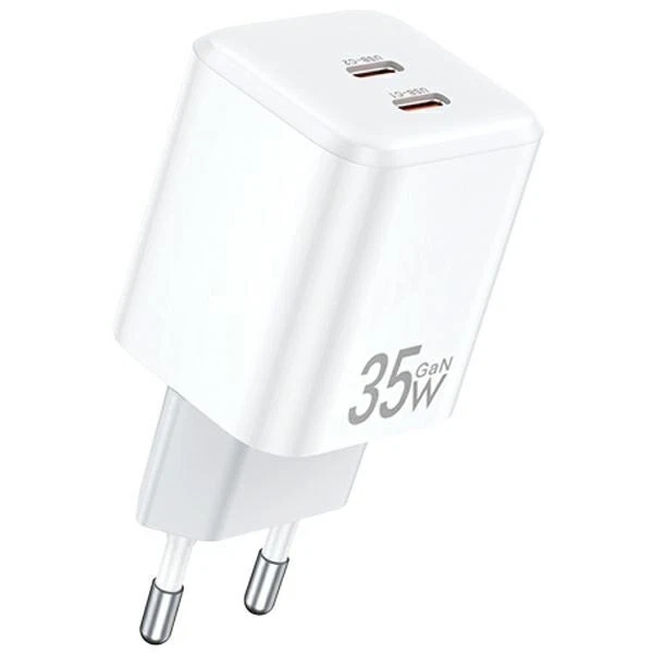 6954284009515 Cargador GaN 35W 2xUSB-C PD65 Blanco AWEI Foto 1 de 1