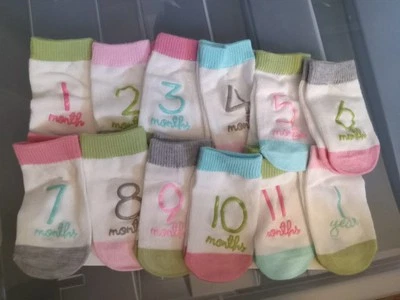 Calcetines tobilleros infantiles con meses 12 pares - Gertex - Rosa azul verde gris blanco Foto 1 de 4