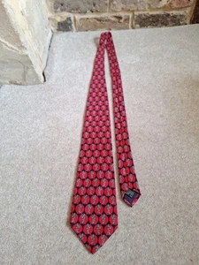 Beaufort At Tie Rack 100% Silk Made In Italy Baseball Themed Tie Red - Picture 1 of 5