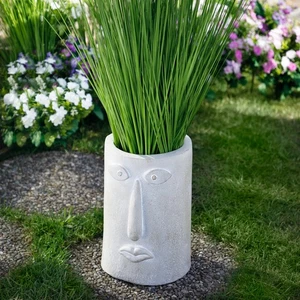 Northlight 12.25" Tall Face Ceramic Outdoor Garden Planter - Picture 1 of 8
