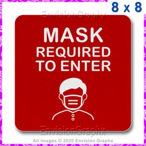 Social Distancing - MASK Required to Enter - Office Lobby Wall Sign Notice Red - Picture 1 of 1
