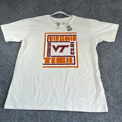The Duck Co Camiseta Hombre XL VT Virginia Tech Off White Manga Corta NUEVO Foto 1 de 4